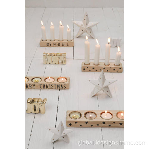 Traditional Christmas Decoration Pine Wood Tree Candle Holder Handmade Candlesticks ADVENT Factory